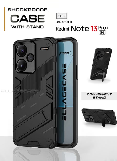 Shockproof Case for Xiaomi Redmi Note 13 Pro Plus 5G, Enhanced Protection, Built-in Magnetic Mount, Convenient Stand, Solid Camera Protection