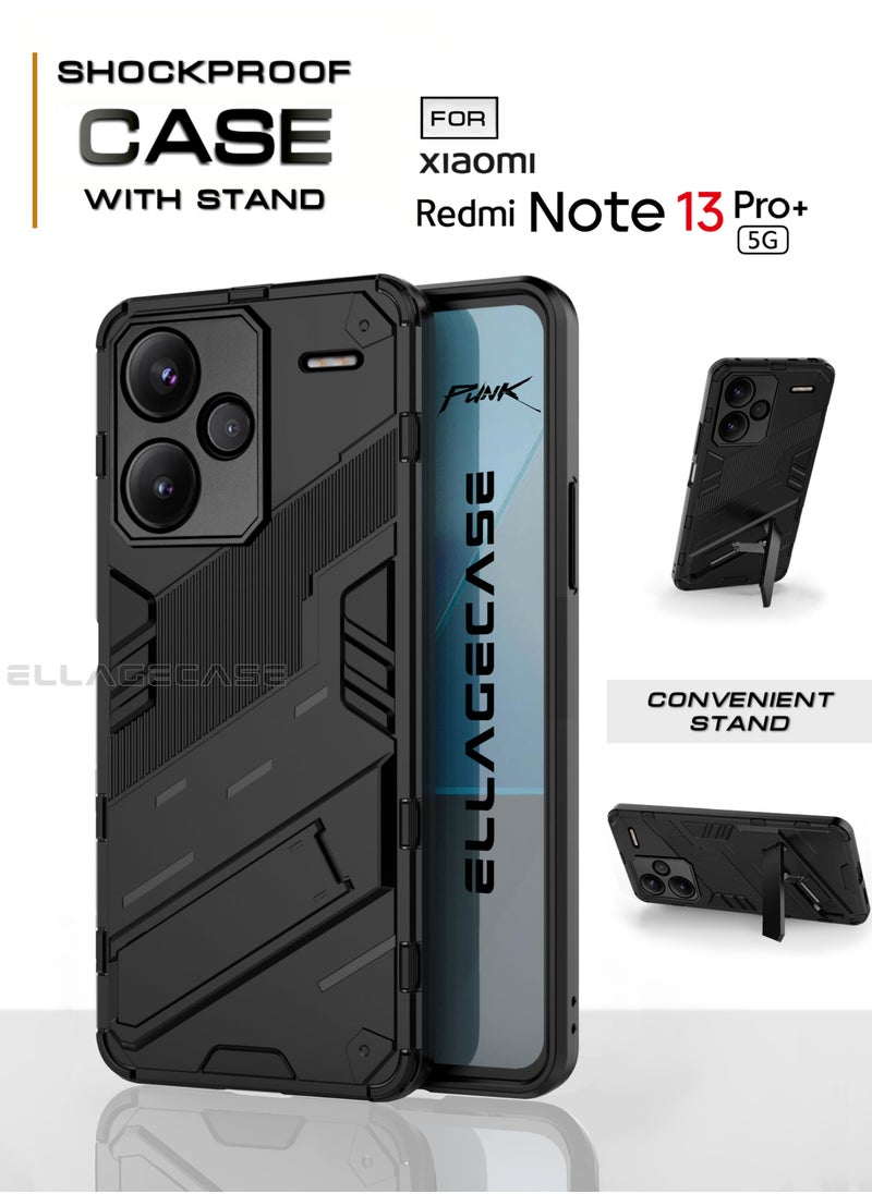 ELLAGECASE Shockproof Case for Xiaomi Redmi Note 13 Pro Plus 5G, Enhanced Protection, Built-in Magnetic Mount, Convenient Stand, Solid Camera Protection  - Image 1