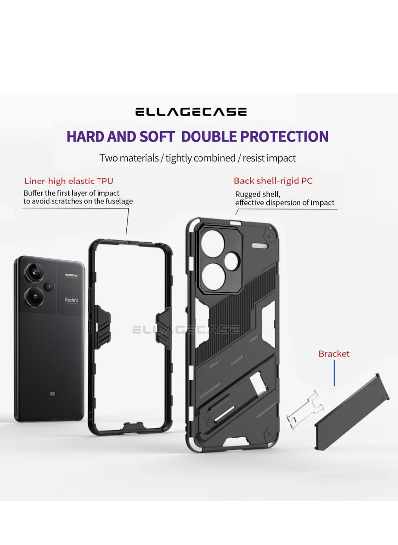 Shockproof Case for Xiaomi Redmi Note 13 Pro Plus 5G, Enhanced Protection, Built-in Magnetic Mount, Convenient Stand, Solid Camera Protection