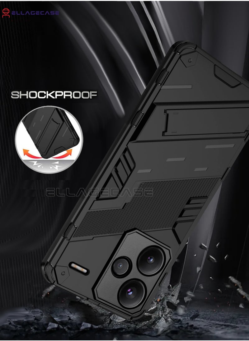 Shockproof Case for Xiaomi Redmi Note 13 Pro Plus 5G, Enhanced Protection, Built-in Magnetic Mount, Convenient Stand, Solid Camera Protection