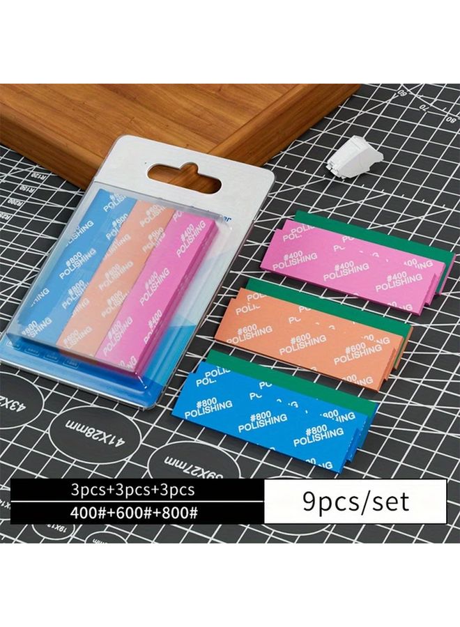 9Pcs Wet Dry Sandpaper Set 1200 1500 2000 Grit For Model Polishing - Image 1