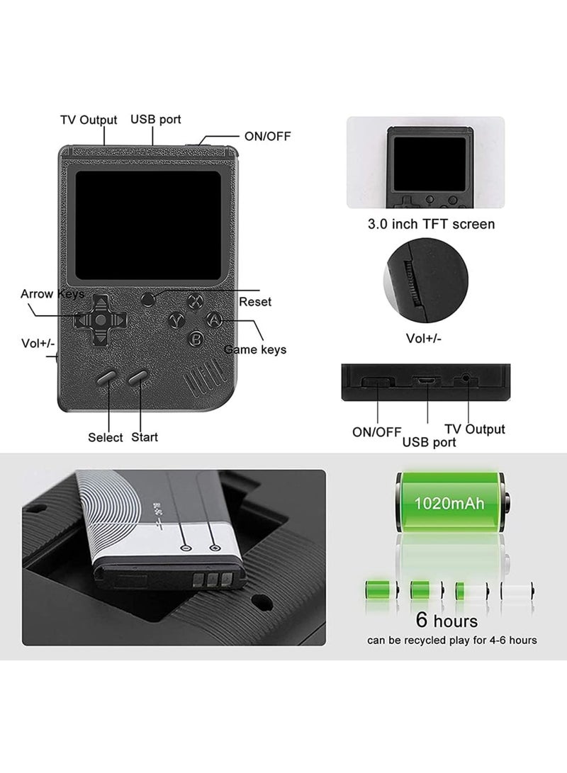 KASTWAVE Handheld Game Console, 500 Super Classic FC Games, Mini Handheld Game Console with 3.0-Inches Color Screen, 1020mAh Rechargeable Battery Portable Game Connect to TV and Two Players  - Image 5