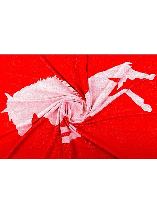 SIGNOOLA Beach Towel Horse Print 170x90 cm-Red  - Image 4