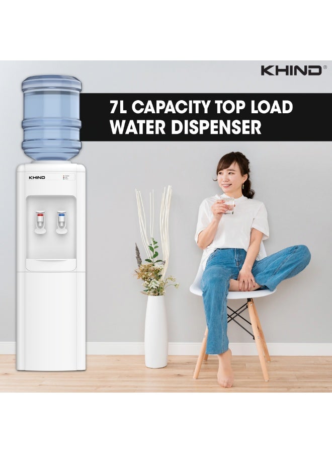KHIND Water Dispenser Top Loading Free Standing 7L Water Cooler  |Two Taps with Hot and Cold Temperature |Home, Kitchen and Office Use |1 Year Brand Warranty - Image 2
