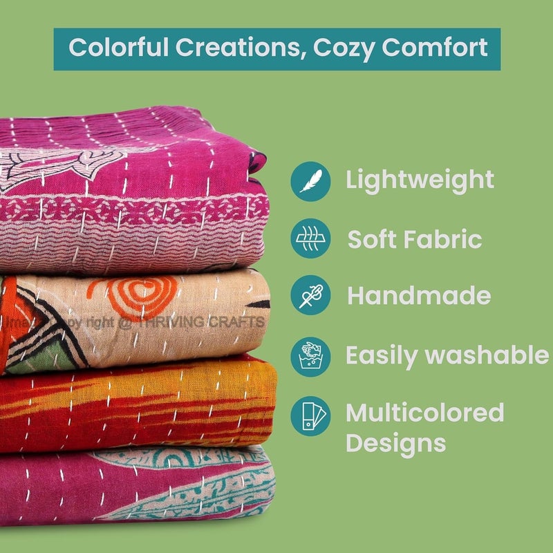 THRIVING Wholesale Lot of 10 Pcs Vintage Kantha Napkin Kitchen Towels Table Decor Napkins 100% Cotton Handmade Napkins 16X16 Inch Printed Home Decor Bohemian Kantha Napkin - Image 3