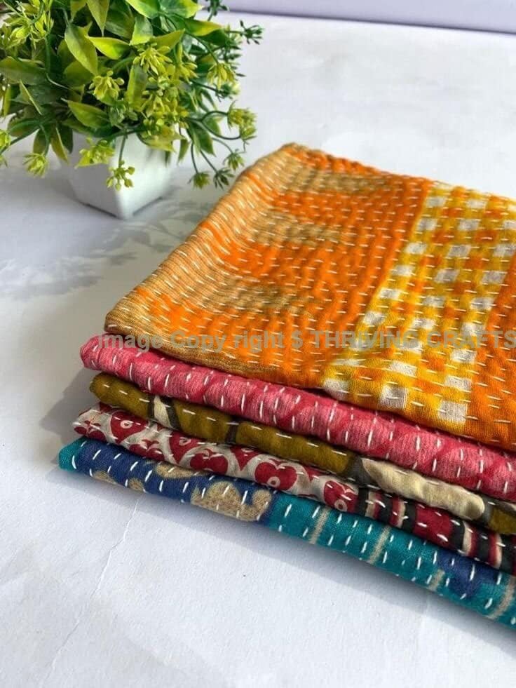 THRIVING Wholesale Lot of 10 Pcs Vintage Kantha Napkin Kitchen Towels Table Decor Napkins 100% Cotton Handmade Napkins 16X16 Inch Printed Home Decor Bohemian Kantha Napkin - Image 1