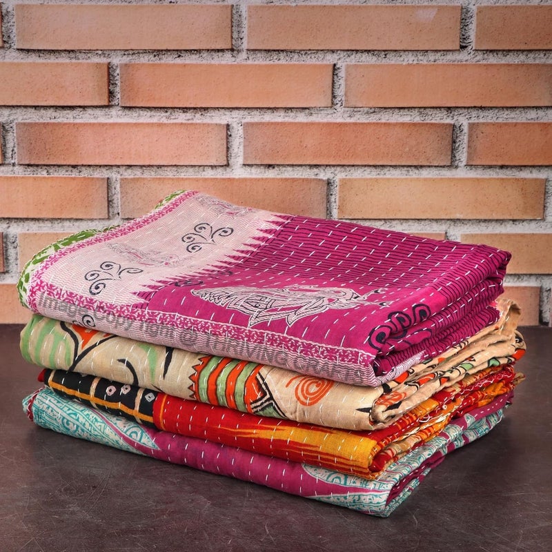 THRIVING Wholesale Lot of 10 Pcs Vintage Kantha Napkin Kitchen Towels Table Decor Napkins 100% Cotton Handmade Napkins 16X16 Inch Printed Home Decor Bohemian Kantha Napkin - Image 4