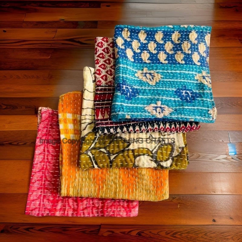 THRIVING Wholesale Lot of 10 Pcs Vintage Kantha Napkin Kitchen Towels Table Decor Napkins 100% Cotton Handmade Napkins 16X16 Inch Printed Home Decor Bohemian Kantha Napkin - Image 2