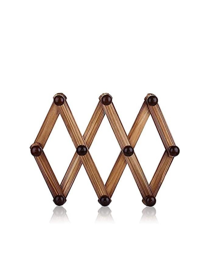 HOME TASTE TOMSUN Wooden Expandable Coat Rack Hanger Modern Coat Peg Hanger Wall Hangers Rack for Hanging Hats, Caps, Mugs, Scarf, Jewelry Storage X Shape  - Image 1