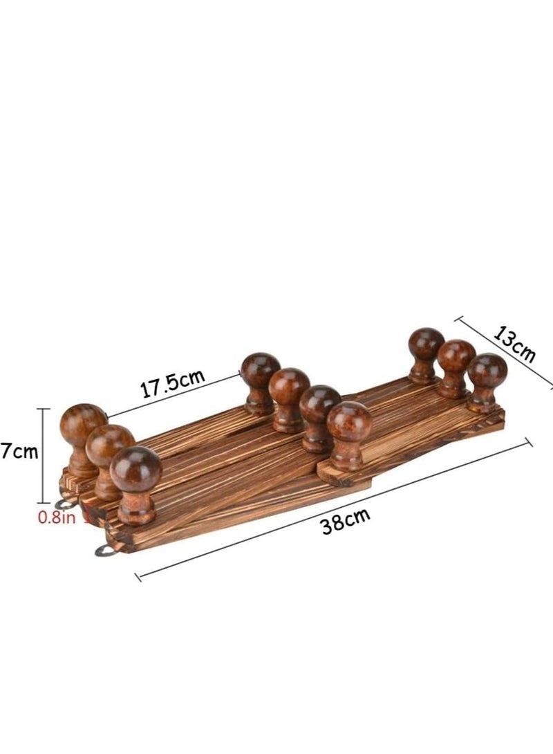 HOME TASTE TOMSUN Wooden Expandable Coat Rack Hanger Modern Coat Peg Hanger Wall Hangers Rack for Hanging Hats, Caps, Mugs, Scarf, Jewelry Storage X Shape  - Image 2