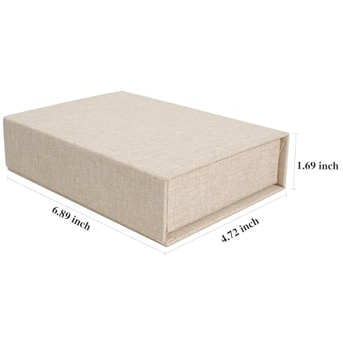 Hiwhy Photo Storage Box 4x6, Linen Photo Box, Memory Box Perfect to Store Your Photo, Pictures, Certificates, Scrapbooking Supplies, Keepsakes and Jewelry Beige - Image 3