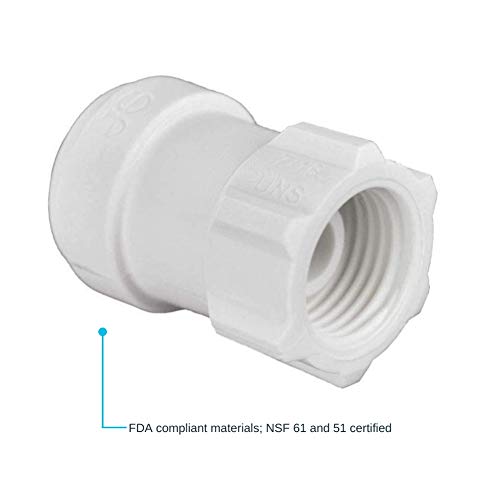 John Guest Speedfit 1/4 Inch OD x 7/16 Inch Faucet Connector, Push to Connect Plastic Plumbing Fitting, White, PP3208U7WP - Image 2