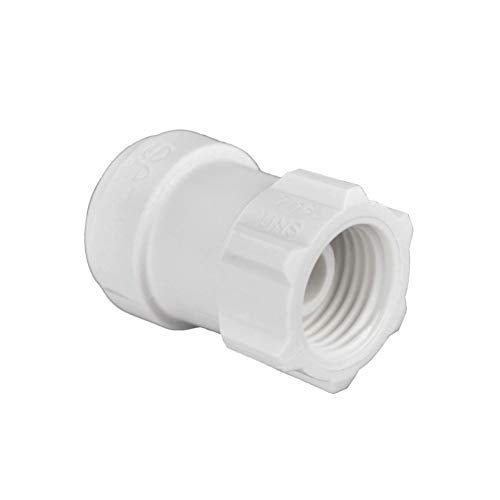 John Guest Speedfit 1/4 Inch OD x 7/16 Inch Faucet Connector, Push to Connect Plastic Plumbing Fitting, White, PP3208U7WP - Image 1