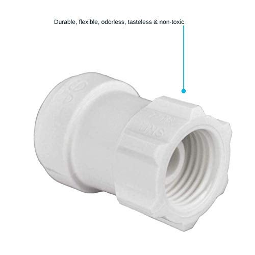 John Guest Speedfit 1/4 Inch OD x 7/16 Inch Faucet Connector, Push to Connect Plastic Plumbing Fitting, White, PP3208U7WP - Image 4
