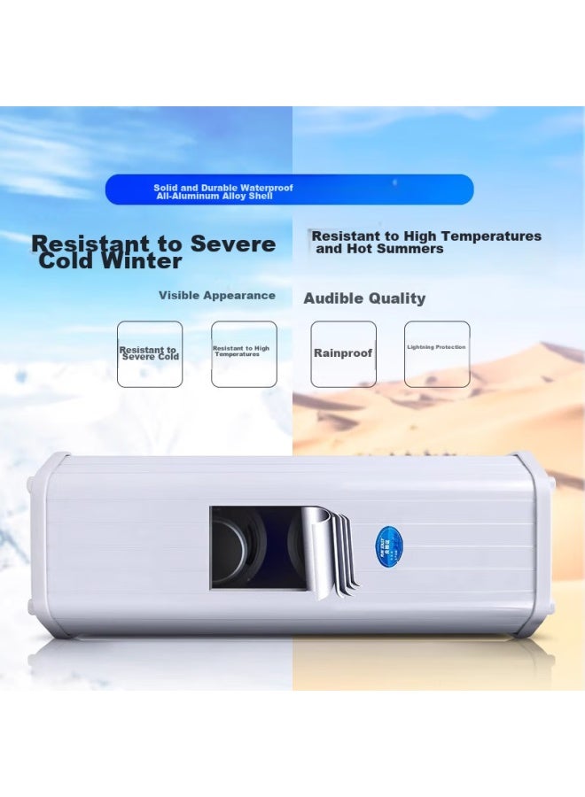 SAST 50W Outdoor Bluetooth Waterproof Speaker Column, Wall-Mounted Outdoor Speaker Amplifier Set, Sound System For Schools, Stadiums, Conferences, Broadcasting, Shops, And Music, Main Unit - Image 4