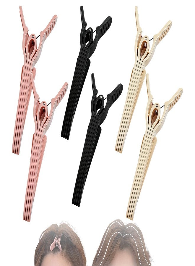 CartHome 6-Piece Heart Hair Clips for Hair Styling, Multi-Color Hair Clutcher for Women and Girls, Daily Hair Fixing Accessories (Pink, Nude, Black) - Image 1