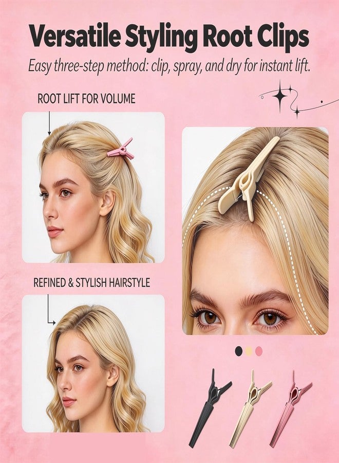 CartHome 6-Piece Heart Hair Clips for Hair Styling, Multi-Color Hair Clutcher for Women and Girls, Daily Hair Fixing Accessories (Pink, Nude, Black) - Image 3