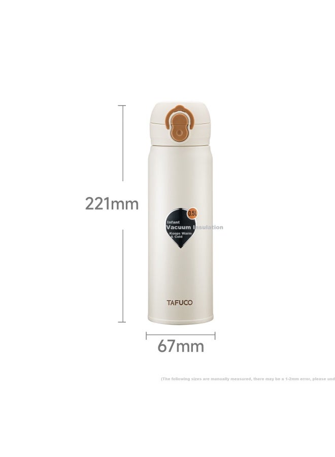 Tafuco Straw Insulated Direct Drinking Cup Student Water Bottle Dual Drinking Cup 316l Stainless Steel Women's Thermos T2157 - Image 1