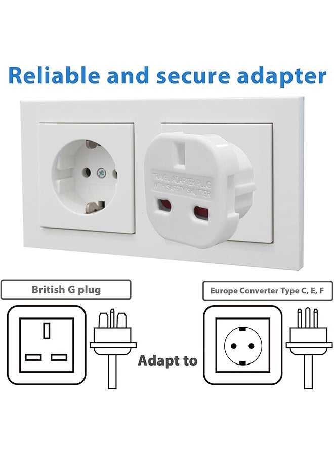 2 PCS UK to EU AC Travel Plug Adapter Plug Converter Travel Plug for Most of Europe 10A/16A 240V - Image 4