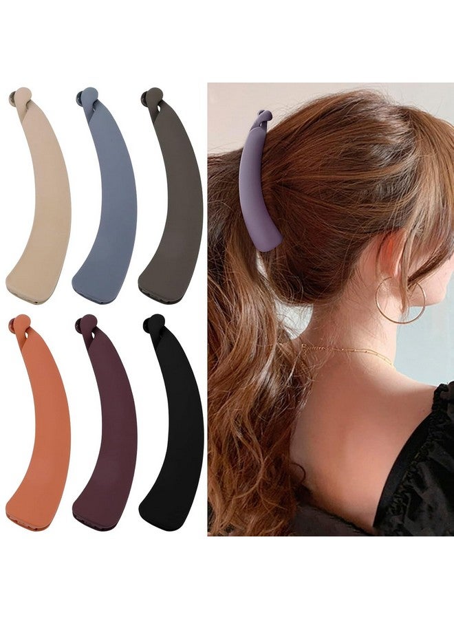 FICTIOUS Banana Ponytail Holder Clip Fashionable Large Banana Hair Clip Strong Hold Ponytail Banana Clips Vintage Comb Banana Clips for Women Girls (3 pc, Multi Color) - Image 1