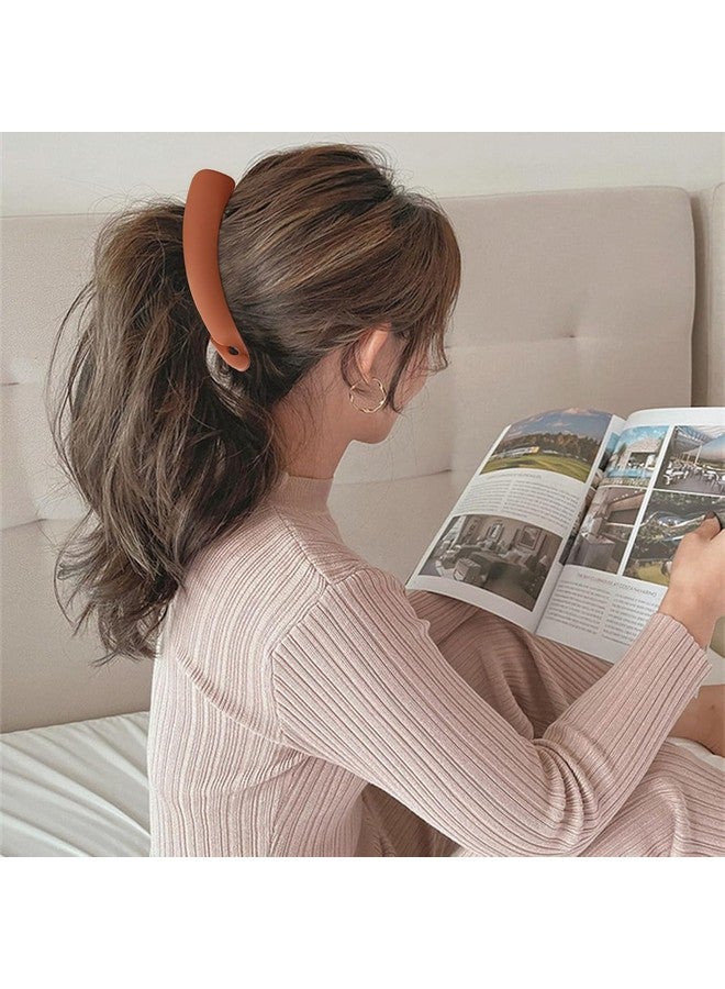 FICTIOUS Banana Ponytail Holder Clip Fashionable Large Banana Hair Clip Strong Hold Ponytail Banana Clips Vintage Comb Banana Clips for Women Girls (3 pc, Multi Color) - Image 2