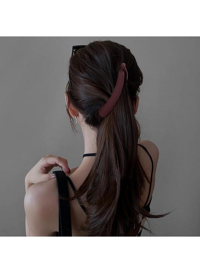 FICTIOUS Banana Ponytail Holder Clip Fashionable Large Banana Hair Clip Strong Hold Ponytail Banana Clips Vintage Comb Banana Clips for Women Girls (3 pc, Multi Color) - Image 4
