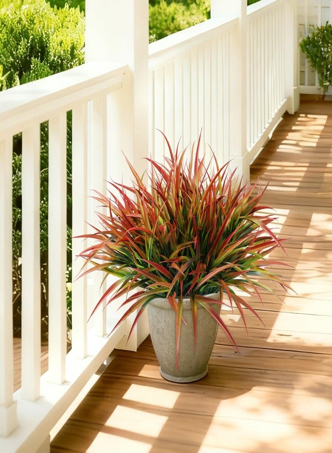 Ivydale 12Pcs Fake Plants Outdoor Artificial Plastic Grass Spring Decoration UV Resistant Faux Greenery Stems Bushes Outside Fake Plants for Planters Patio Porch Window Box Pathway Garden Home Decor - Image 3