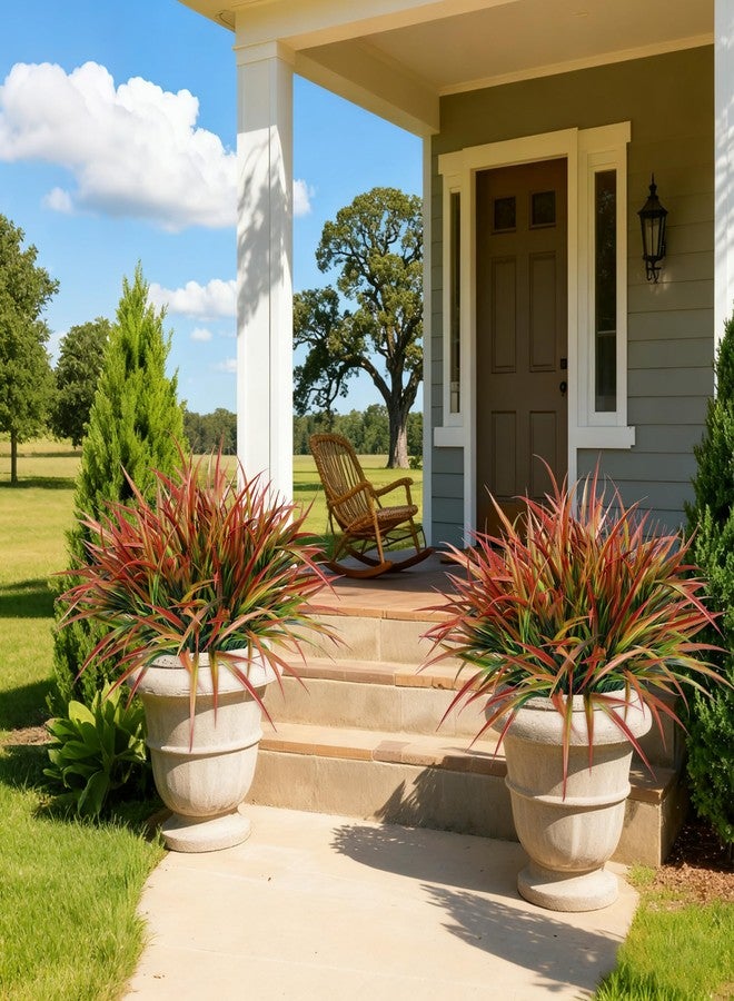 Ivydale 12Pcs Fake Plants Outdoor Artificial Plastic Grass Spring Decoration UV Resistant Faux Greenery Stems Bushes Outside Fake Plants for Planters Patio Porch Window Box Pathway Garden Home Decor - Image 5