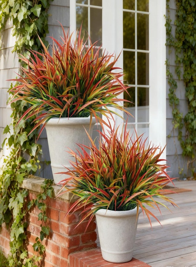 Ivydale 12Pcs Fake Plants Outdoor Artificial Plastic Grass Spring Decoration UV Resistant Faux Greenery Stems Bushes Outside Fake Plants for Planters Patio Porch Window Box Pathway Garden Home Decor - Image 4