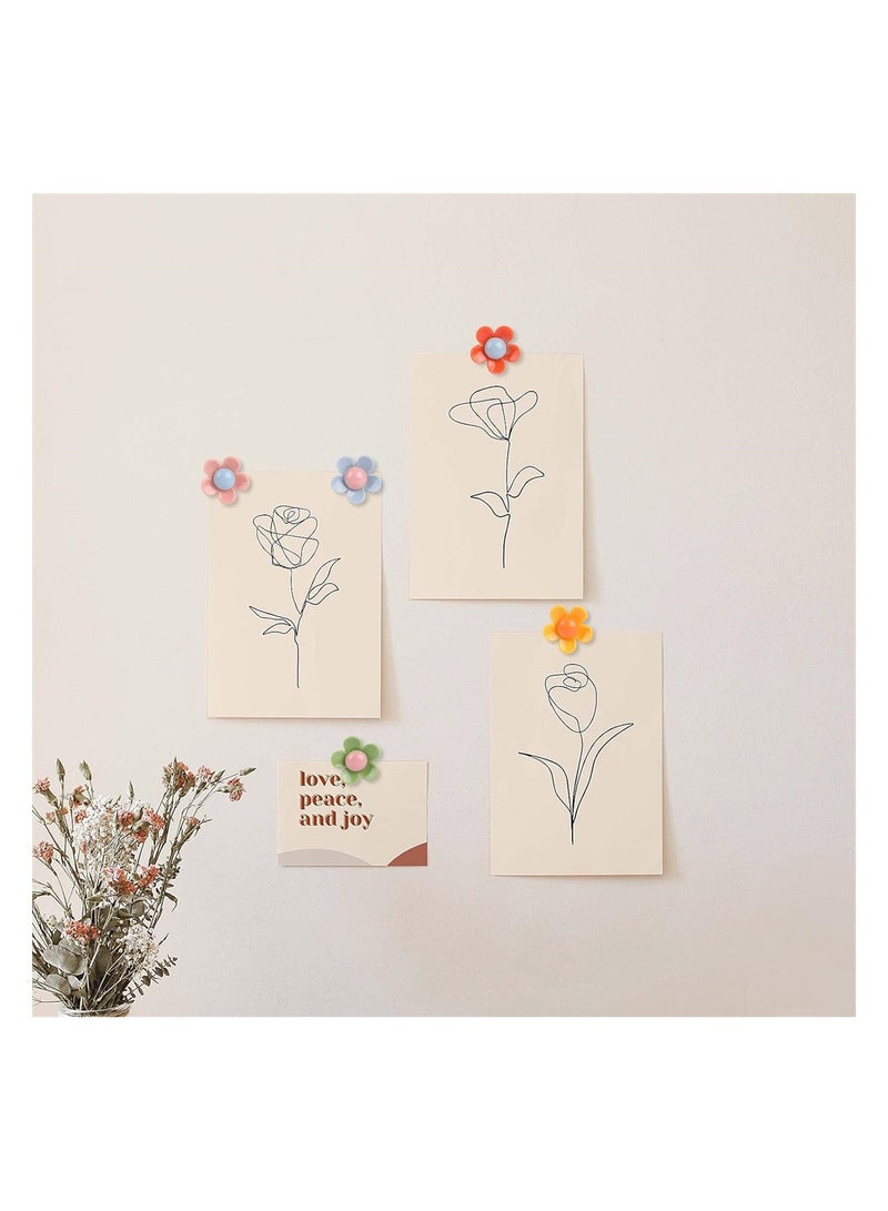 Excefore دبابيس دفع زهور ملونة 30 حبة دبابيس زخرفية للوحة الفلين والسبورة وجدار الصور والخريطة للمكتب والتنظيم المنزلي - Image 4