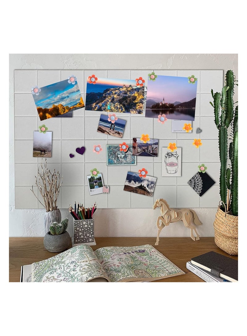 Excefore دبابيس دفع زهور ملونة 30 حبة دبابيس زخرفية للوحة الفلين والسبورة وجدار الصور والخريطة للمكتب والتنظيم المنزلي - Image 5