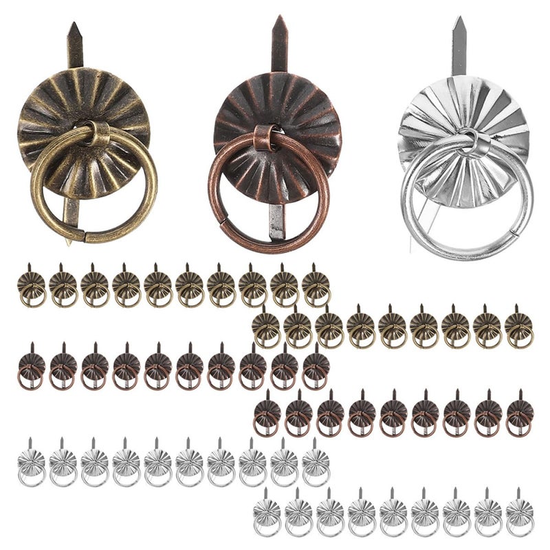 Vintage Bronze Mini Drawer Knobs 60pcs Cabinet Pull Handles for Kitchen Dressers - Image 2