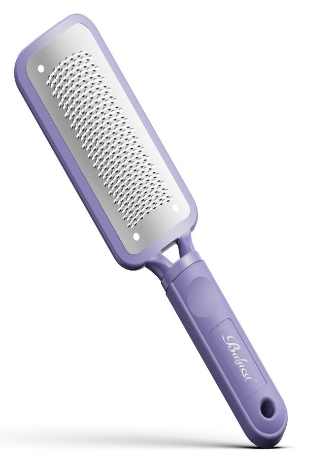 BALUCA Professional Foot File & Callus Remover - Stainless Steel Foot Rasp & Metal Feet Scrubber, Pedicure Tool for Hard Skin & Dead Skin Removal, Cracked Heel Repair for Baby Soft Feet (Purple) - Image 1