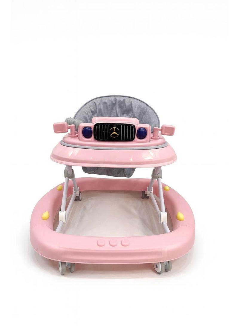 ضحكة  عربية أطفال مشّاية ومركز أنشطة و هزاز  قابلة للطي 4 في 1 مع ارتفاع قابل للتعديل وصينية موسيقيةو هزاز  وتصميم مضاد للانقلاب (6-18 شهر) - Image 1