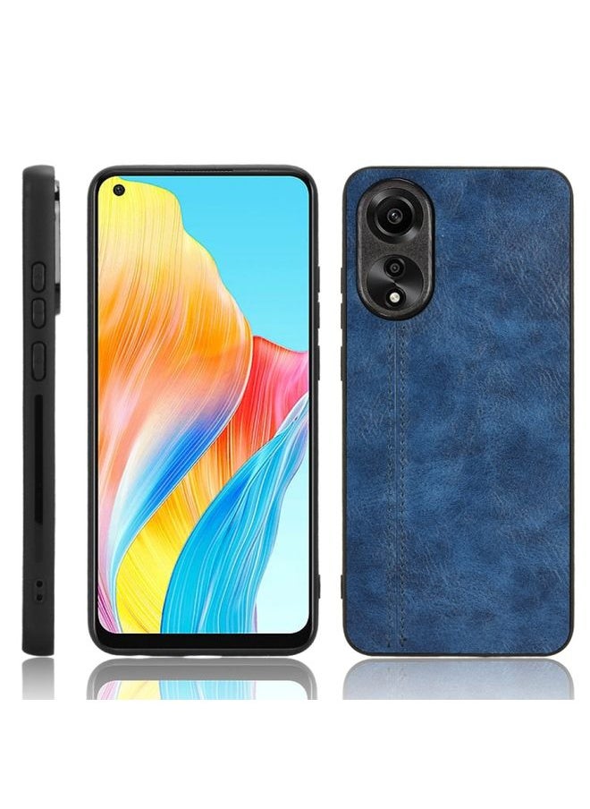 HuHa Case Cover For OPPO A78 4G Cow Pattern Sewing Back Cover Phone Case Blue 