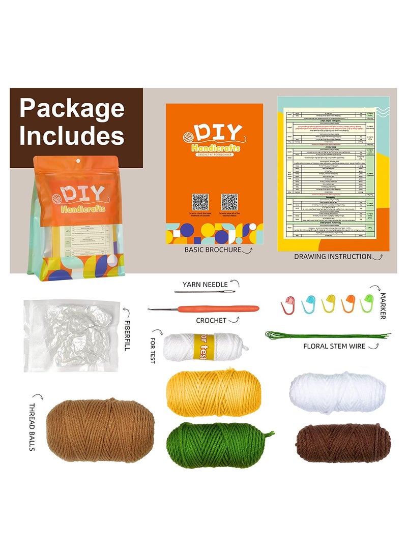 KASTWAVE - Crochet Kit for Beginners 6 Pcs Potted Flowers Kit for Beginers and Experts Detailed Course Materials for Complete Beginers with Step-by-Step Video Tutorials - Image 1