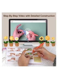 KASTWAVE Crochet Kit for Beginners 6 Pcs Potted Flowers Kit for Beginers and Experts Detailed Course Materials for Complete Beginers with Step-by-Step Video Tutorials  - Image 5