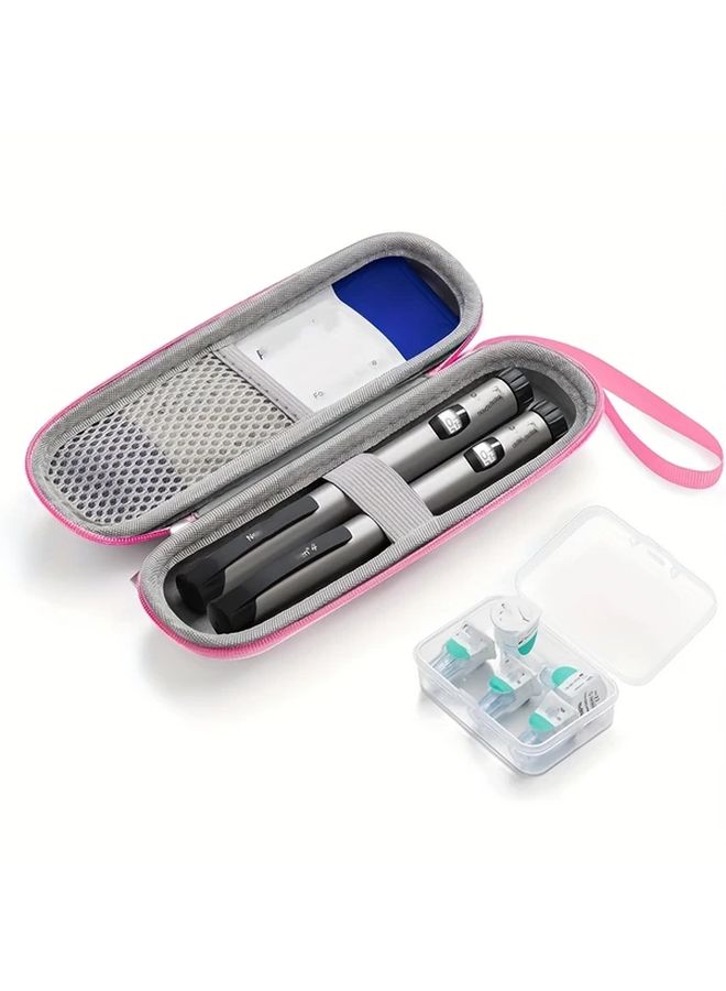 Pink Insulin Cooler Bag Portable Travel Case for Diabetes Pens and Supplies - Image 2