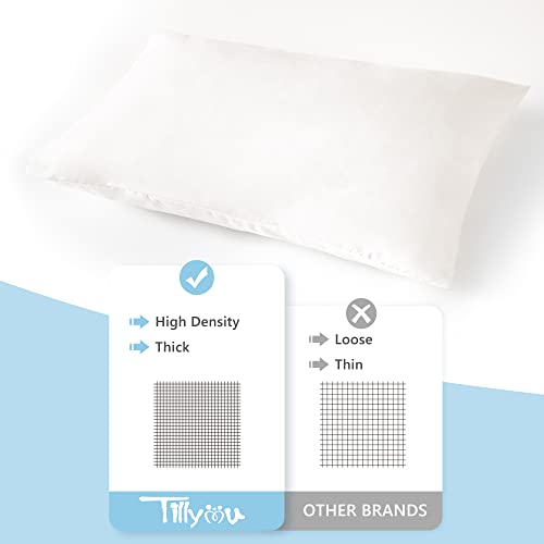 TILLYOU Toddler Pillowcase 2 Pack with Envelope Closure,13" x 18" Silky Soft Microfiber Travel Kids Pillow Cases for Boys and Girls,Pure White - Image 4