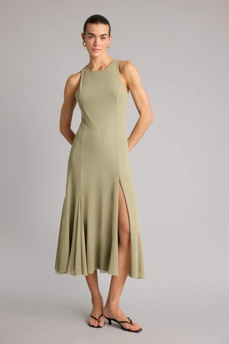 ديفاكتو Crew Neck Tulle Midi Dress