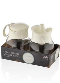 QLUX IDEAS Glass Sugar Bowl and Milk Jug Set 