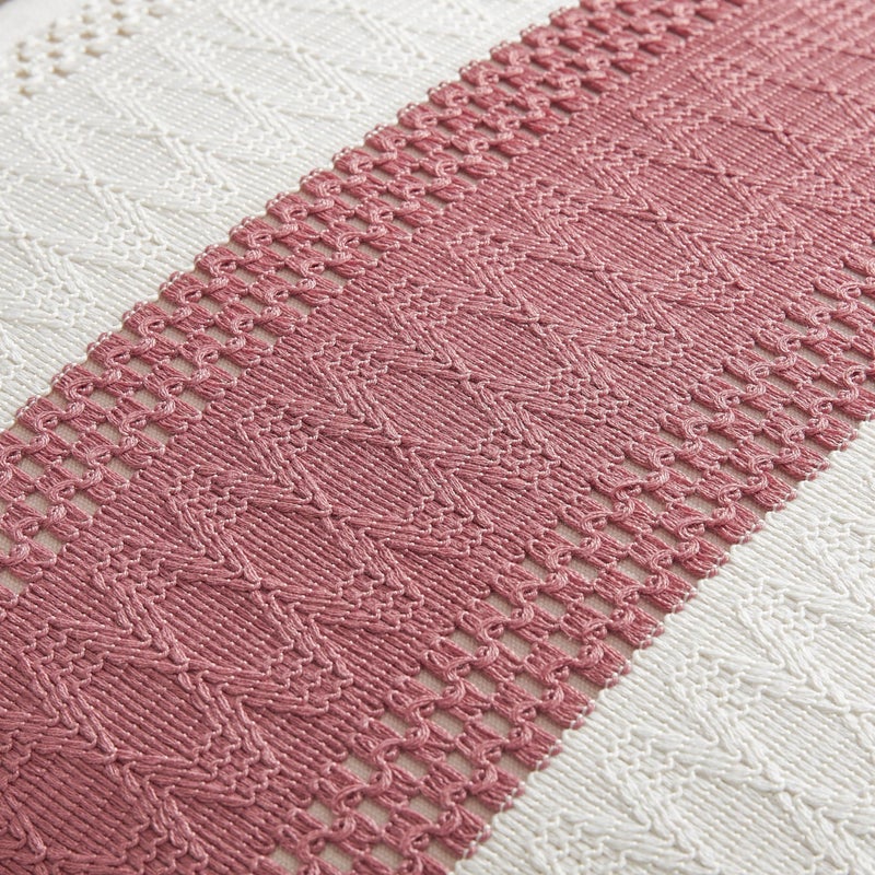 ZeeMart 2 Packs Cotton Boho Throw Pillow Covers 22x22 Inch Contrast/Dusty Pink  Soft Farmhouse Decorative Couch Pillow Cases Pink Cushion Covers for Sofa Bed Living Room Home Decor - Image 4
