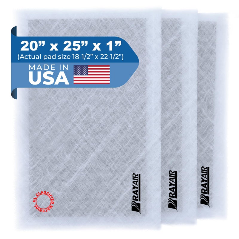 RayAir Supply 20x25 Replacement Filter Pads Compatible with Dynamic Air Cleaner 20X25 Refill 3 Pack White Made in USA