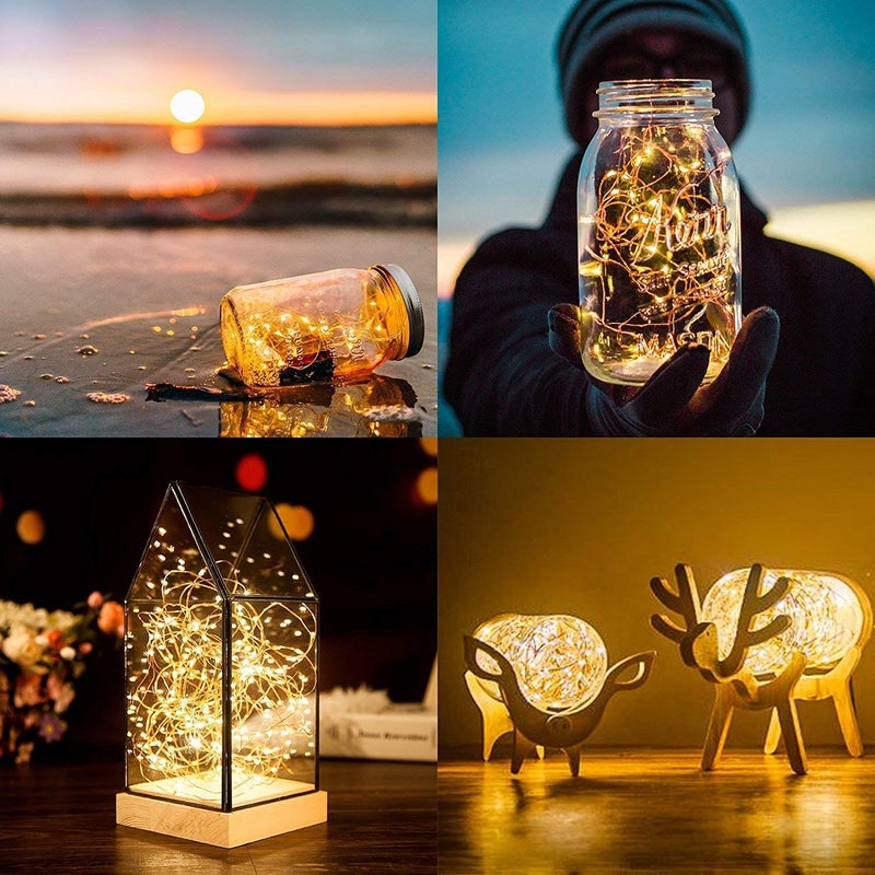 Lexton Lexton 30 LEDs 3 Meter Waterproof Copper Wire String Fairy Lights Battery Powered Battery Not Includedfor Indoor Outdoor Decorations Warm White Pack of 1 Standard Lex30Led3m  - Image 5