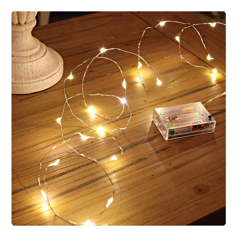 Lexton Lexton 30 LEDs 3 Meter Waterproof Copper Wire String Fairy Lights Battery Powered Battery Not Includedfor Indoor Outdoor Decorations Warm White Pack of 1 Standard Lex30Led3m  - Image 1