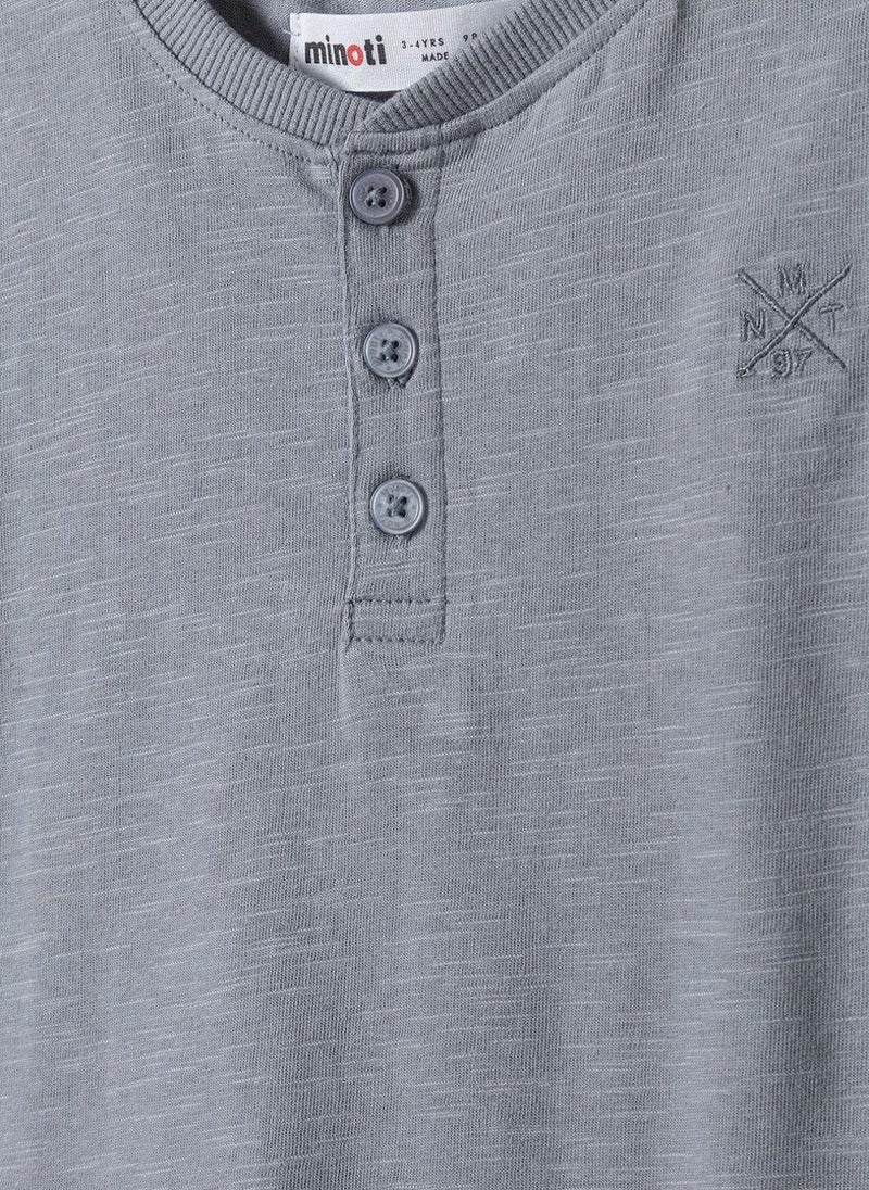 مينوتي تيشيرت هينلي للمراهقين بأكمام قصيرة وياقة بأزرار - Image 3