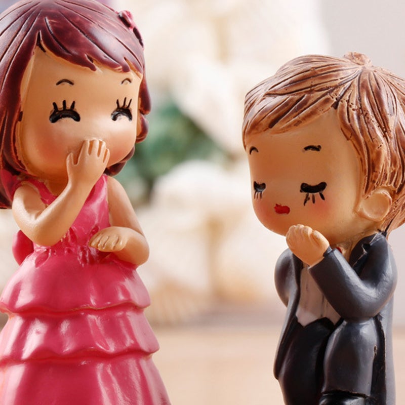 2 Pairs Miniature Couples Adornment Landscape Ornaments for Mini Garden Desktop Decoration (Resin, ) - Image 4