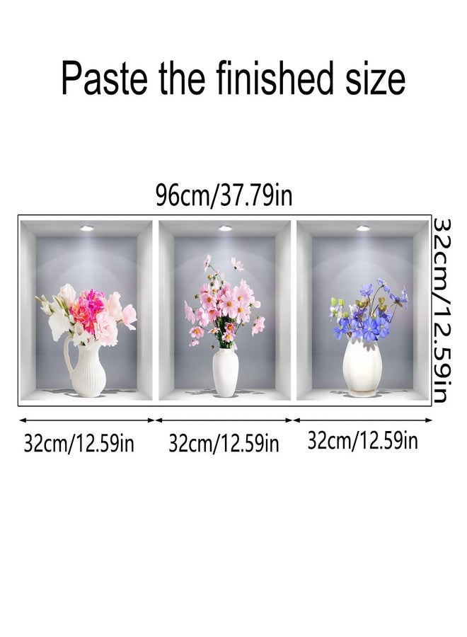 CNUSER 3D Wall Stickers DIY Flower Wall Decal Removable Waterproof Wall Art Decor for Bedroom Living Room Offices Home Decoration (Vase Daisy) - Image 4