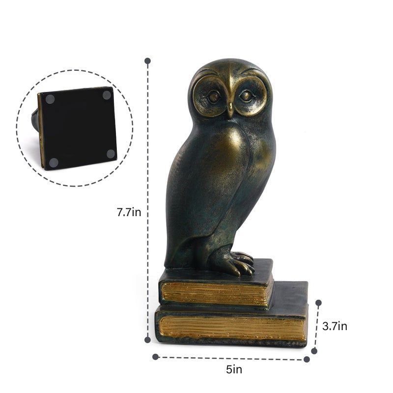 Kakizzy Book Ends For Shelves  Owl Decorative Bookends Bronze Bird Book Stopper Unique Kids Book Holders With Anti-Slip Base Luxurious Bookends For Kids Rooms Office Home Decor(Bronze) - Image 2
