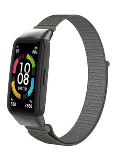 Generic Nylon Band for Honor Band 6/Huawei Band 6 Pro/Huawei Band 6,Nylon Watch Strap Sport Wristband Soft Replacement Watch Strap Adjusable Wrist for Women Men (Green Grey) 